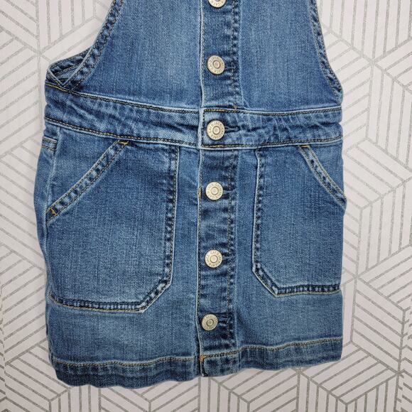Cat & Jack blue jean skirtall bib overall dress Sz 4/5 - Picture 4 of 8